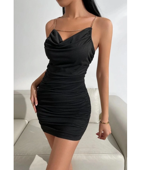 Zincirli Mini Elbise