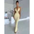 TRİKO UZUN ELBİSE SARI