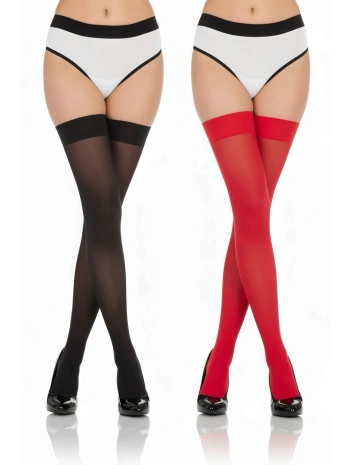 Morliva 2li Renkli Dantelsiz 20 Denye Dizüstü Jartiyer Çorabı