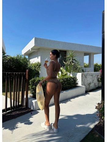 Detaylı model zincirli bikini