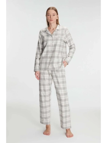 Anıl Kare Desenli Pamuklu Gömlek Pijama Takımı