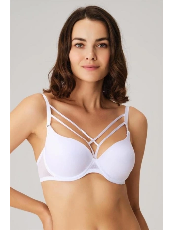 Morliva Balenli Desteksiz Dolgusuz Askıları Çıkabilen Yaka Detaylı T-Shirt Sütyeni