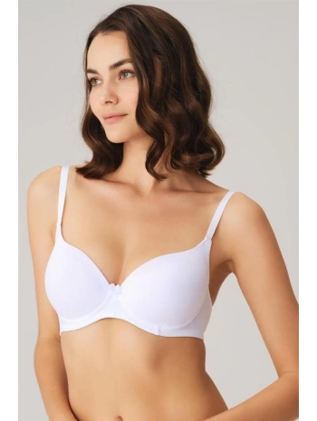 Morliva  Beyaz Balenli Desteksiz Dolgusuz Askıları Çıkabilen Günlük Klasik T-Shirt Sütyeni