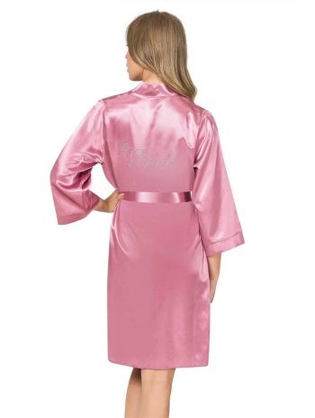 Morliva Gül Kurusu Kısa Saten Bride Sabahlık