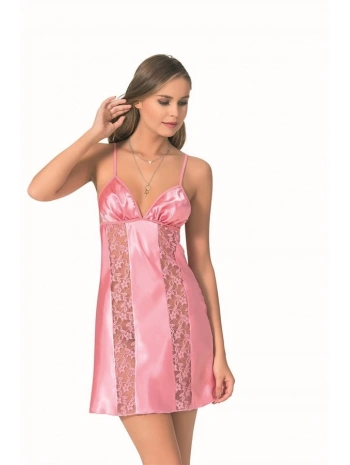 Morliva  Pembe Kısa Saten Gecelik
