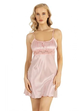 Morliva  Somon Kısa Saten Gecelik 8208