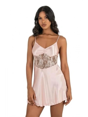 Morliva  Somon Kısa Saten Gecelik 8239