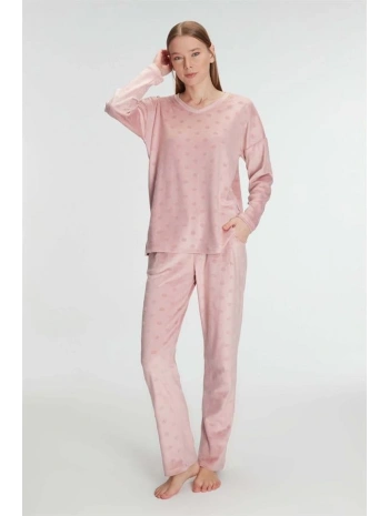 Morliva  Uzun Kol V Yaka Sweatshirt ve Pantolon Takım Pijama Takımı