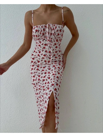 Morliva Askılı ip uzun elbise