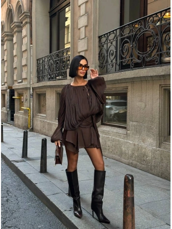Morliva Black devil dress Mini Elbise