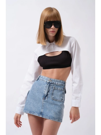 Morliva Cep Detay Denim Mini Etek