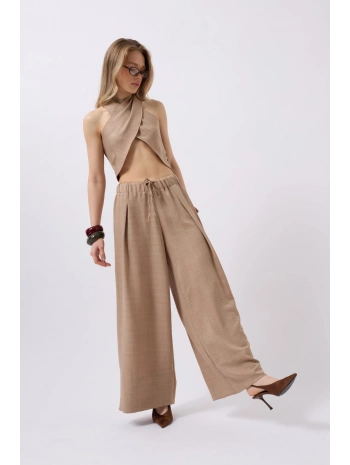Morliva Düşük Bel Oversize Keten Pantolon
