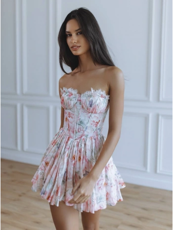 Morliva Florita Jessica Kumaş Elbise Pembe