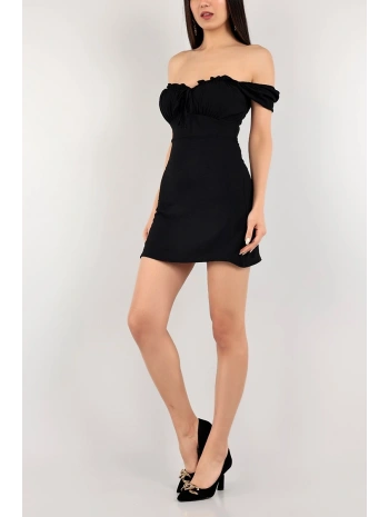 Morliva Göğsü Drapeli Aerobin Kumaş Mini Elbise