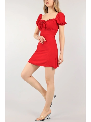 Morliva Göğsü Drapeli Aerobin Kumaş Mini Elbise