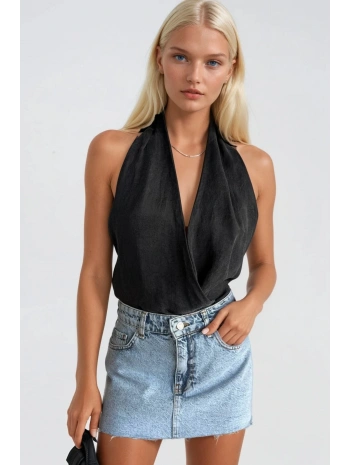 Morliva Lazer Kesim Denim Mini Etek