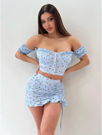 Morliva Micro kumaş desenli ikili takım