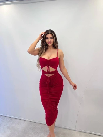 Morliva sandy kumaş full likra kalem elbise 2154