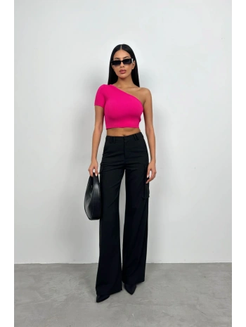 Morliva Tek Omuz Crop Bluz