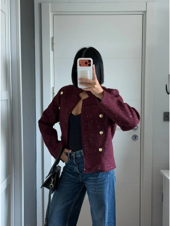 Morliva Yeni Sezon Pullu Chanel Model Ceket