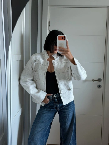 Morliva Yeni Sezon Pullu Chanel Model Ceket