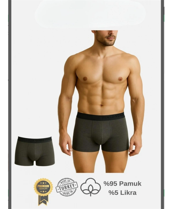 Morliva Pamuklu Düz Antrasit Renk Erkek Boxer