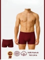 Morliva Pamuklu Düz Bordo Renk Erkek Boxer