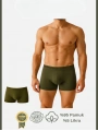 Morliva  Pamuklu Düz Haki Renk Erkek Boxer