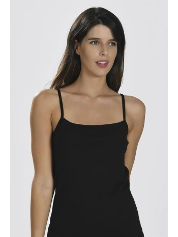 Morliva İp Askılı Siyah Ribana Atlet