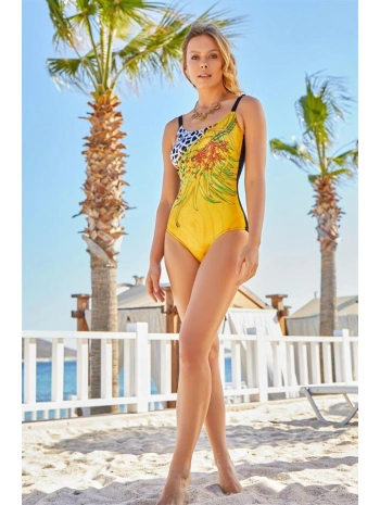 Morliva Mercan Desen İnce Askılı Mayo