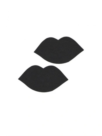 Morliva  Siyah Dudak Şeklinde Fantezi Göğüs Ucu Kapatıcı