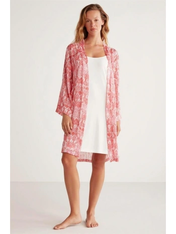 Penye Mood Desenli Sabahlık Takım