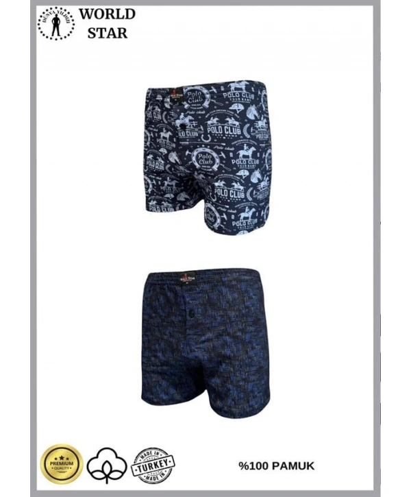 Morliva  2li Likralı Pamuklu Renkli Erkek Boxer