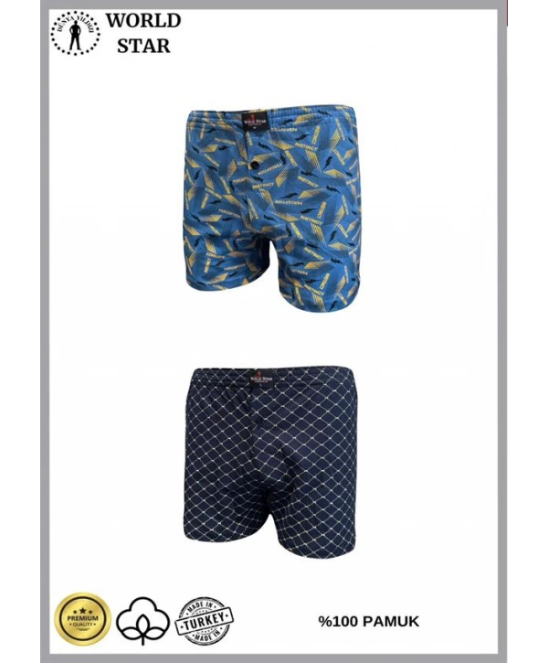 Morliva 2li Likralı Pamuklu Renkli Erkek Boxer