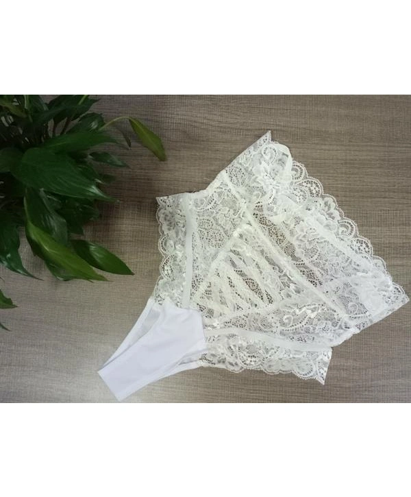 Morliva  Arkası İp Detaylı Fantezi Beyaz Külot