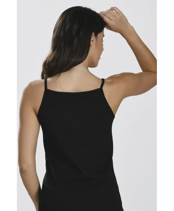 Morliva İp Askılı Siyah Ribana Atlet