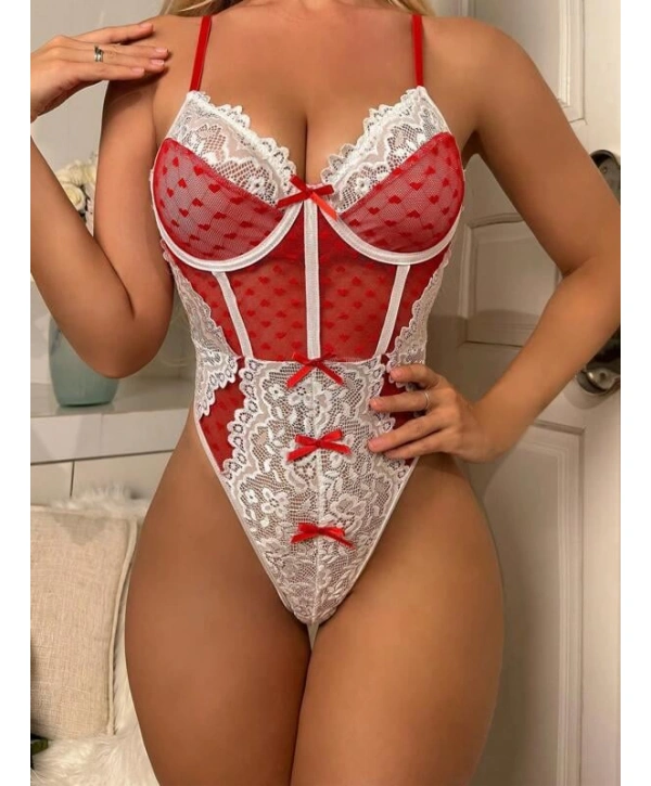 Morliva Kırmızı Fantezi Body Hemşire Kostümü