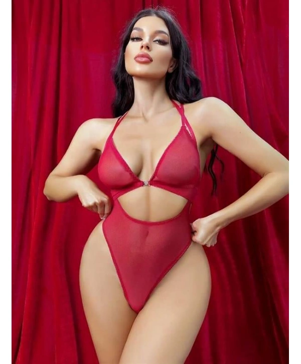 Morliva Kırmızı Transparan Fantezi Babydoll
