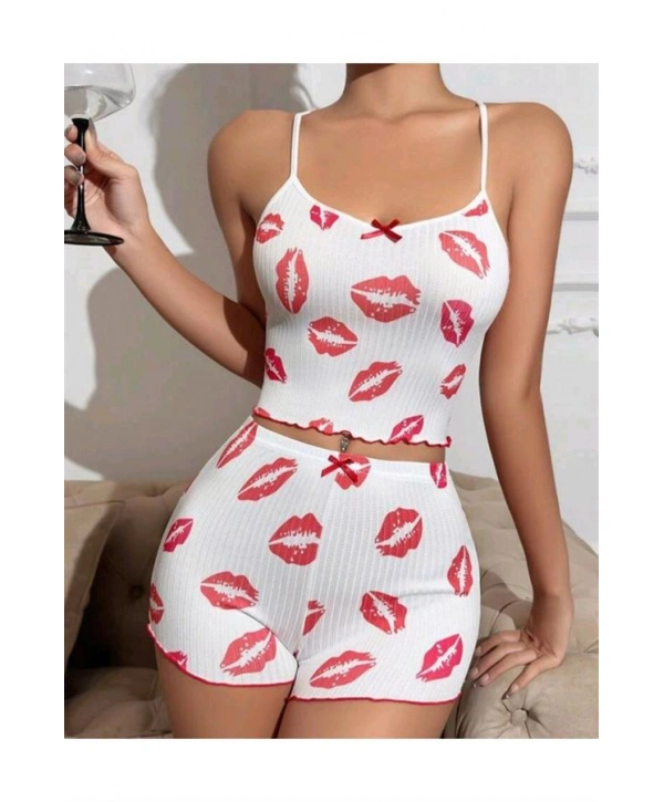 Morliva Kiss Öpücük Beyaz Şortlu Takım