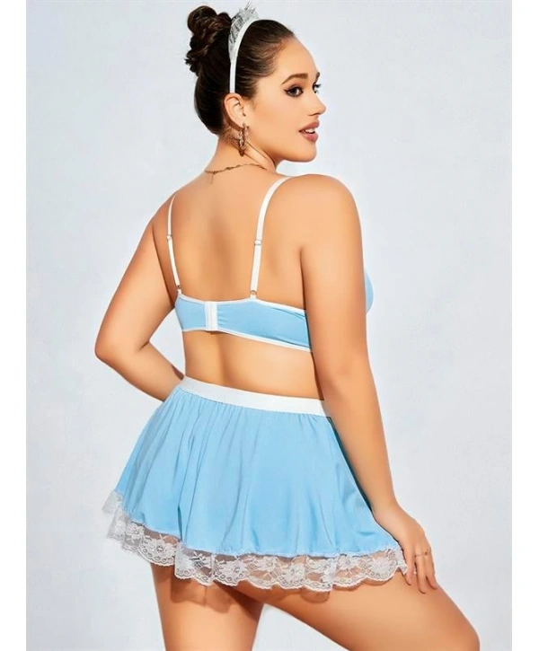 Morliva Mini Etekli Büyük Beden Fantezi Hizmetçi Kostümü