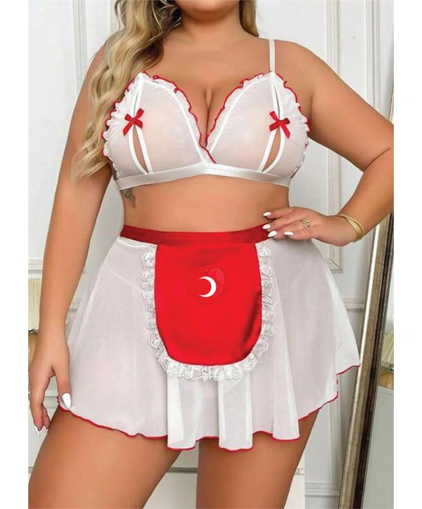 Morliva Özel Tasarım Büyük Beden Fantezi Hemşire Kostümü