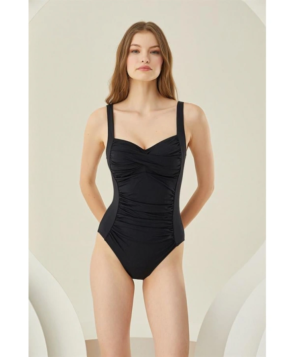 Morliva Özel Tasarım Şık Toparlayıcı Büzgülü Mayo