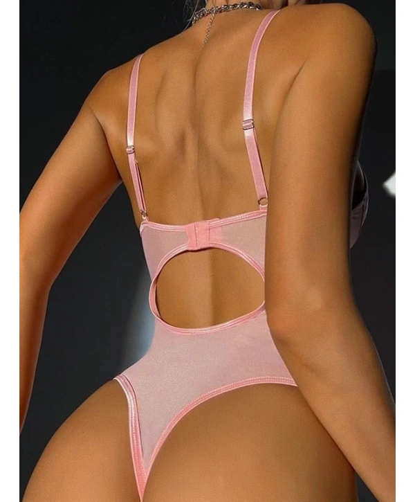 Morliva Pembe Dantel İşlemeli Kalp Desenli Fantezi Jartiyer Takımı