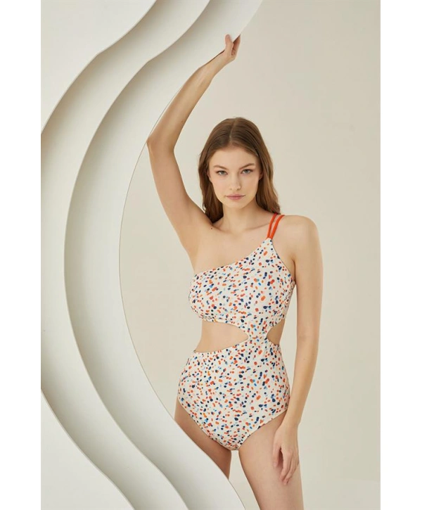 Morliva Puantiyeli Şık Desenli Mayokini