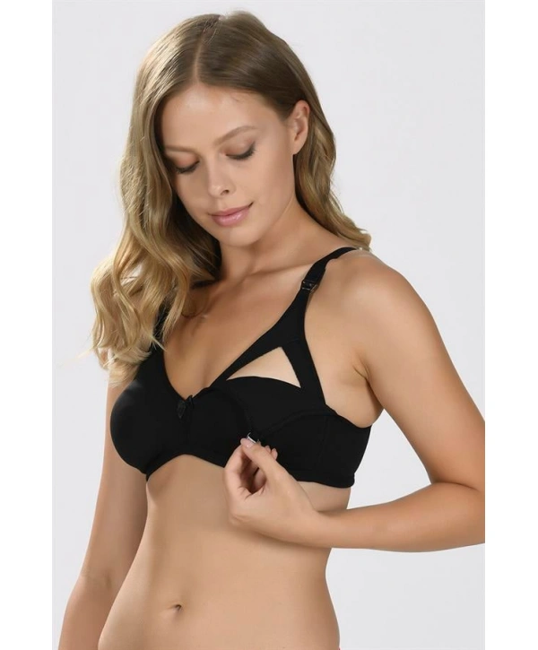 Morliva Siyah Dikişsiz Emzirme Sütyeni