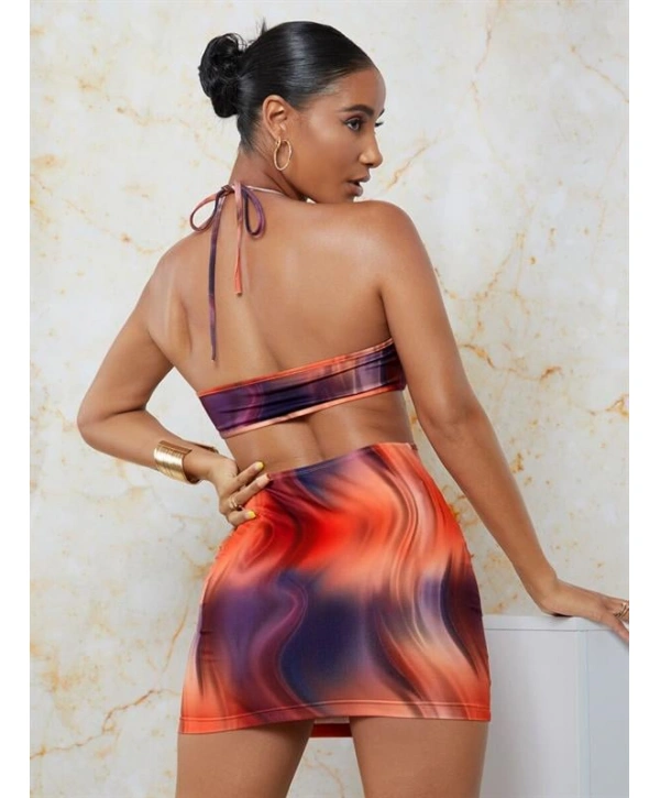 Morliva Transparan Detaylı Omuz Dekolteli Mini Fantezi Elbise