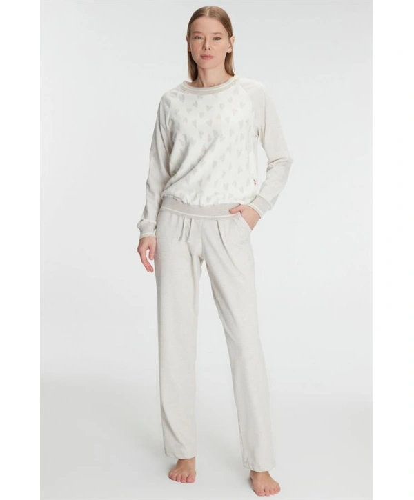 Morliva  Uzun Kollu Sweatshirt Pantolon Takım Pijama Takımı