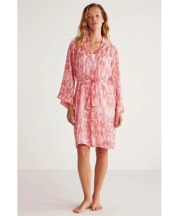 Penye Mood Desenli Sabahlık Takım