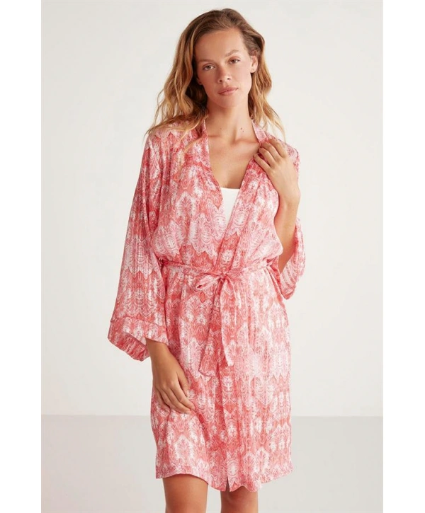 Penye Mood Desenli Sabahlık Takım