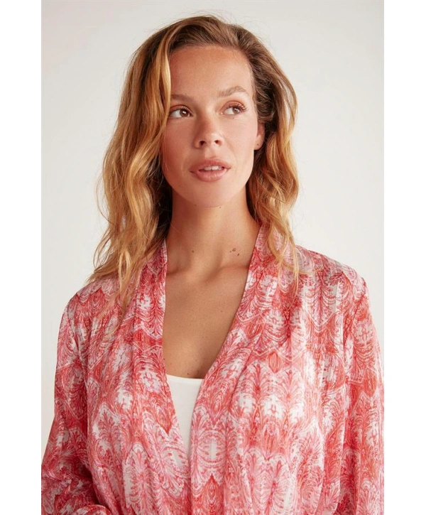 Penye Mood Desenli Sabahlık Takım